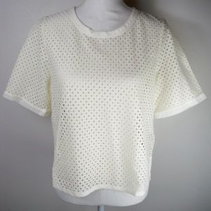 Banana Republic Off White Laser Cut Top NWT Medium